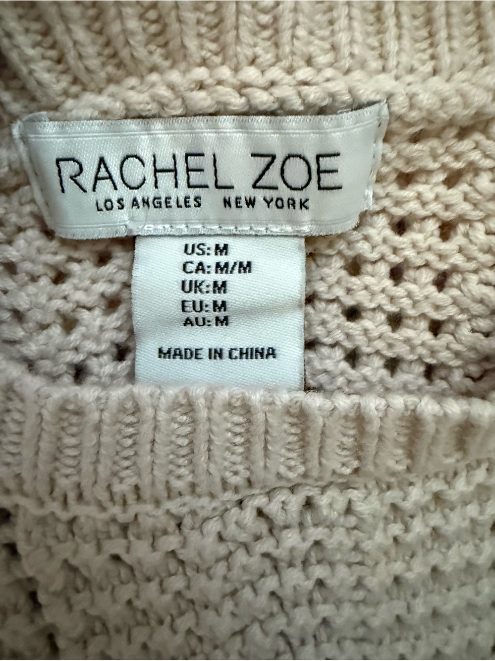 Rachel Zoe Cotton-Blend Open-Knit Sweater Top and Skirt Set Sz M - Picture 14 of 15